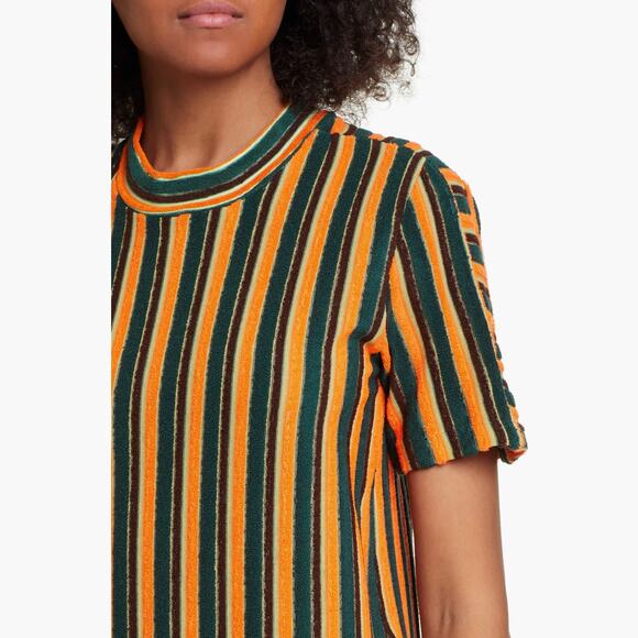 STAUD Striped Green and Tan Midi Dress - Picture 5 of 16